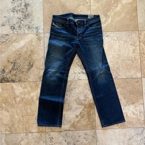 Diesel Larkee Jeans Dark Blue Wash Regular Straight Leg Mens Size 34x32